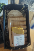 Geschenkidee mit einer Seifenschale und einer Seife